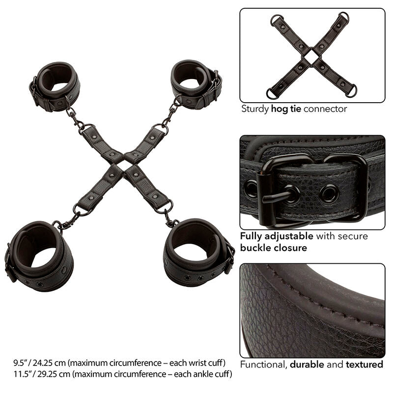 CALEXOTICS - NOCTURNAL HOG TIE CONNECTOR CUERO AJUSTABLE BLACK - Toys "n" Us