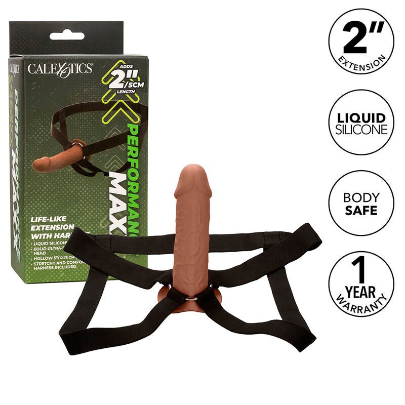 CALEXOTICS - PERFORMANCE MAXX LIFE - LIKE EXTENSION COM ARNÊS PELE MARROM - Toys "n" Us