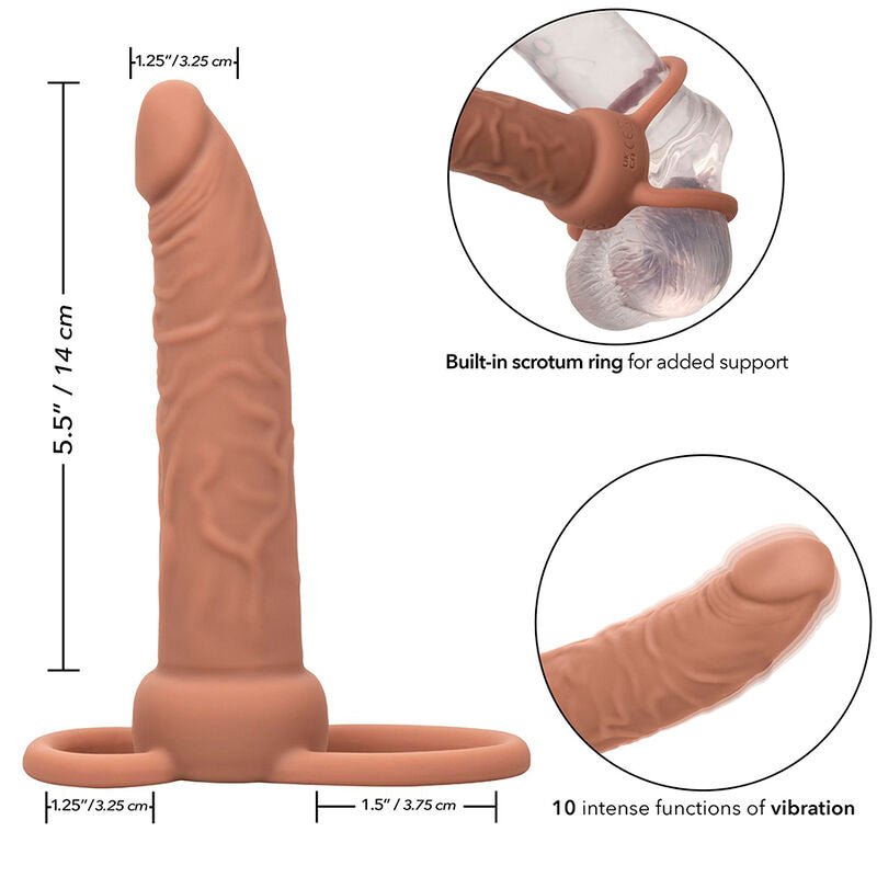 CALEXOTICS - PERFORMANCE MAXX RECHARGABLE DUAL PENETRATOR BROWN SKIN - Toys "n" Us