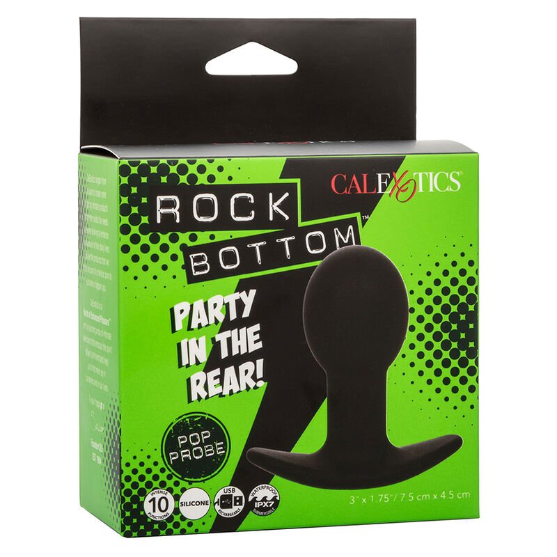 CALEXOTICS - ROCK BOTTOM ANAL PLUG 10 VIBRATIONS SILICONE BLACK - Toys "n" Us