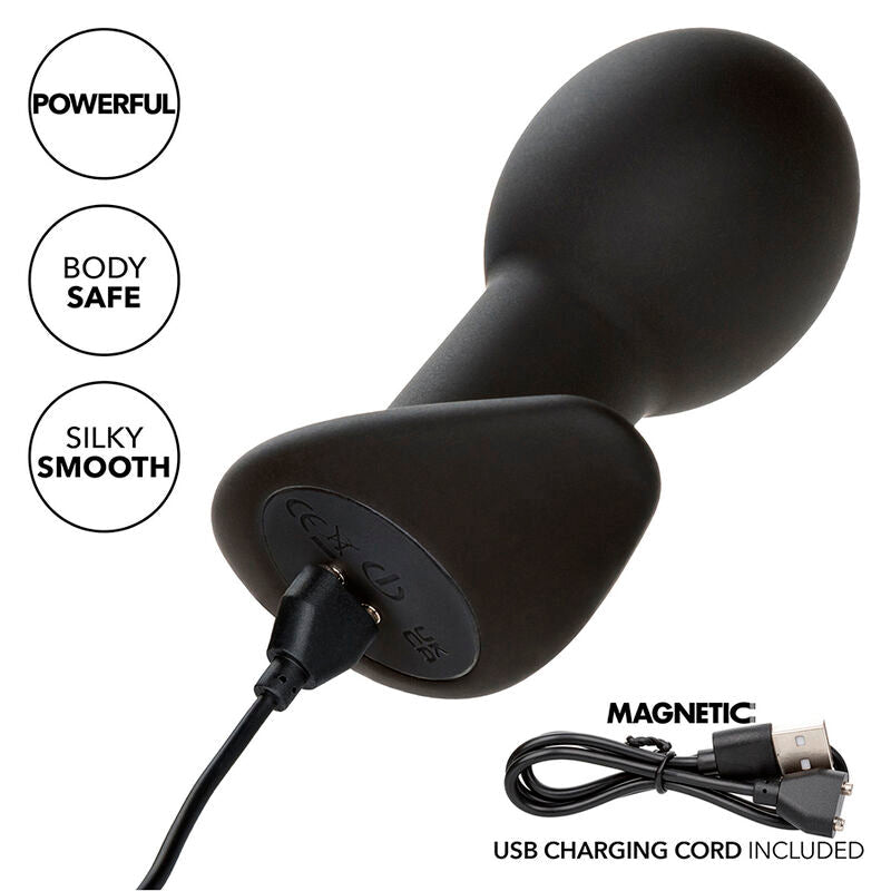 CALEXOTICS - ROCK BOTTOM ANAL PLUG 10 VIBRATIONS SILICONE BLACK - Toys "n" Us