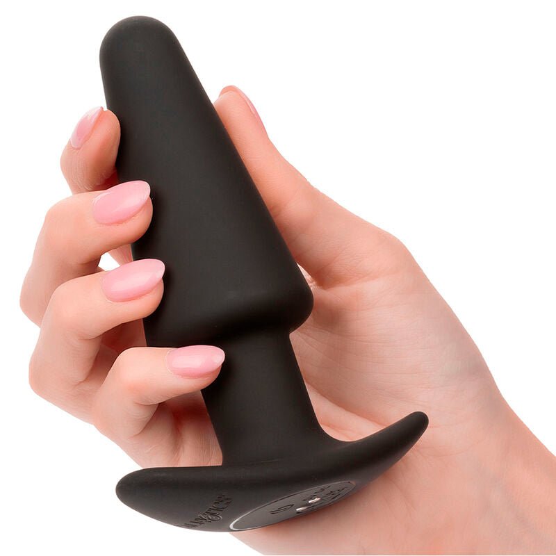 CALEXOTICS - ROCK BOTTOM TAPERED ANAL PLUG 10 VIBRACIONES SILICONE BLACK - Toys "n" Us