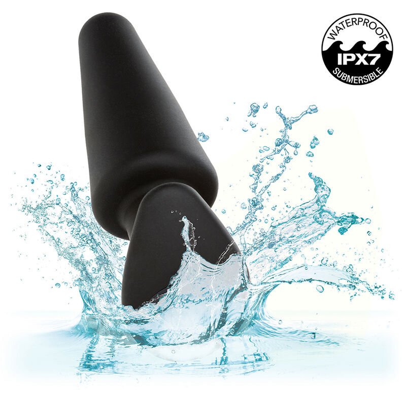 CALEXOTICS - ROCK BOTTOM TAPERED ANAL PLUG 10 VIBRACIONES SILICONE BLACK - Toys "n" Us