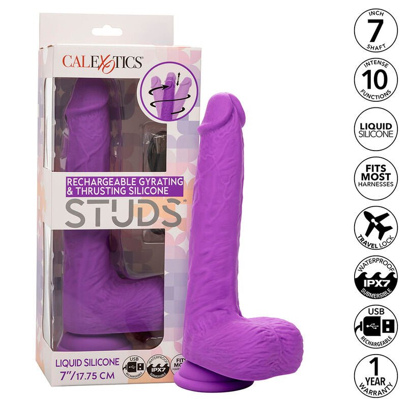 CALEXOTICS - STUDS RECHARGEABLE AND ROTATING VIBRATOR 10 VIBRATIONS PURPLE - Toys "n" Us