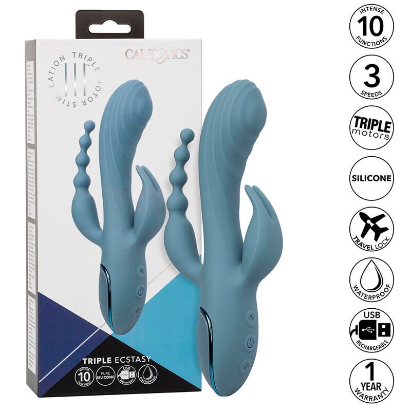 CALEXOTICS - VIBRADOR TRIPLO ECSTASY CINZA - Toys "n" Us