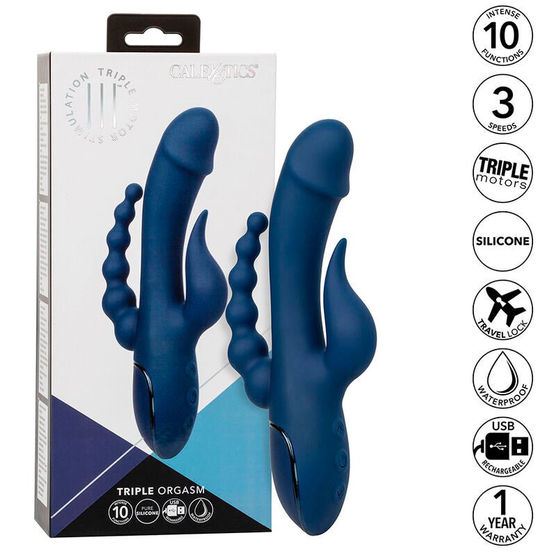 CALEXOTICS - VIBRADOR TRIPLO ORGASM AZUL - Toys "n" Us
