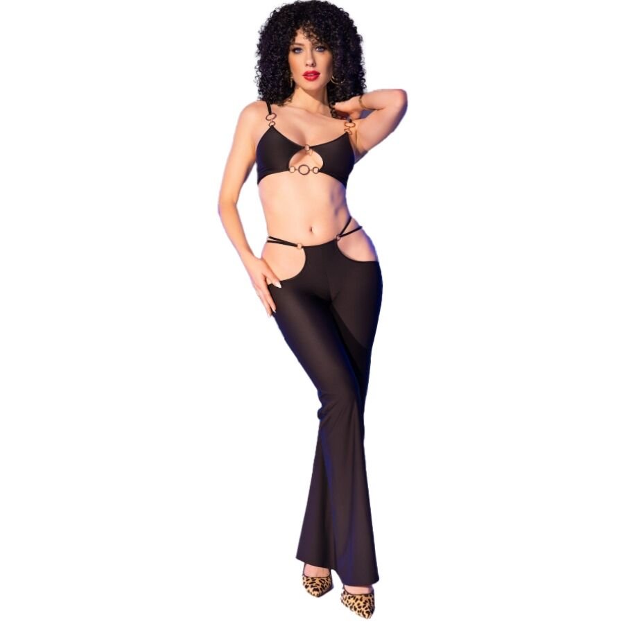 CHILIROSE - CR 4851 BLACK TOP AND LEGGINGS SET WITH GOLDEN ACCESSORIES L - Toys "n" Us