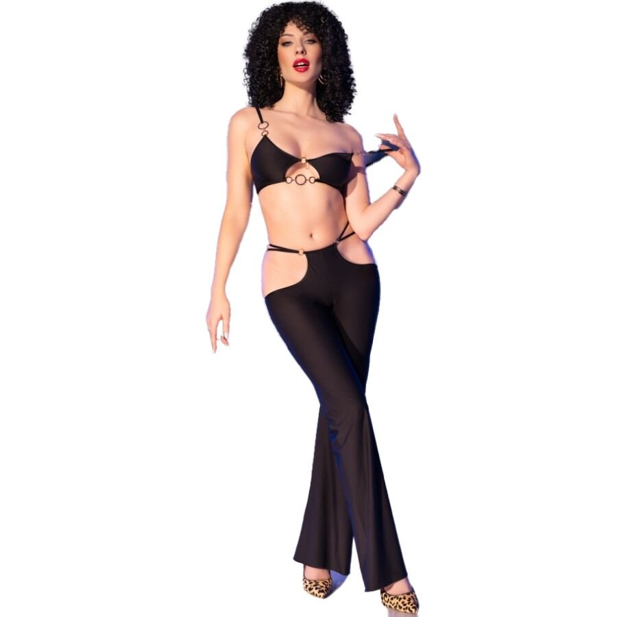 CHILIROSE - CR 4851 BLACK TOP AND LEGGINGS SET WITH GOLDEN ACCESSORIES L - Toys "n" Us
