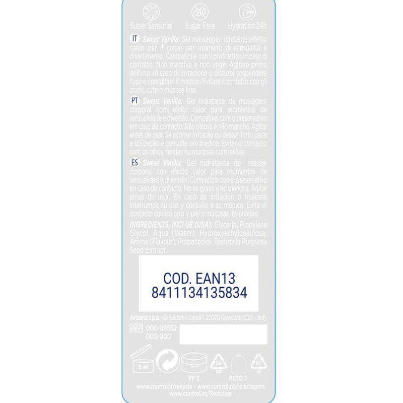 CONTROL - 2 EN 1 MASSAGEM E PRAZER MADAGASCAR DOCE 200 ML - Toys "n" Us