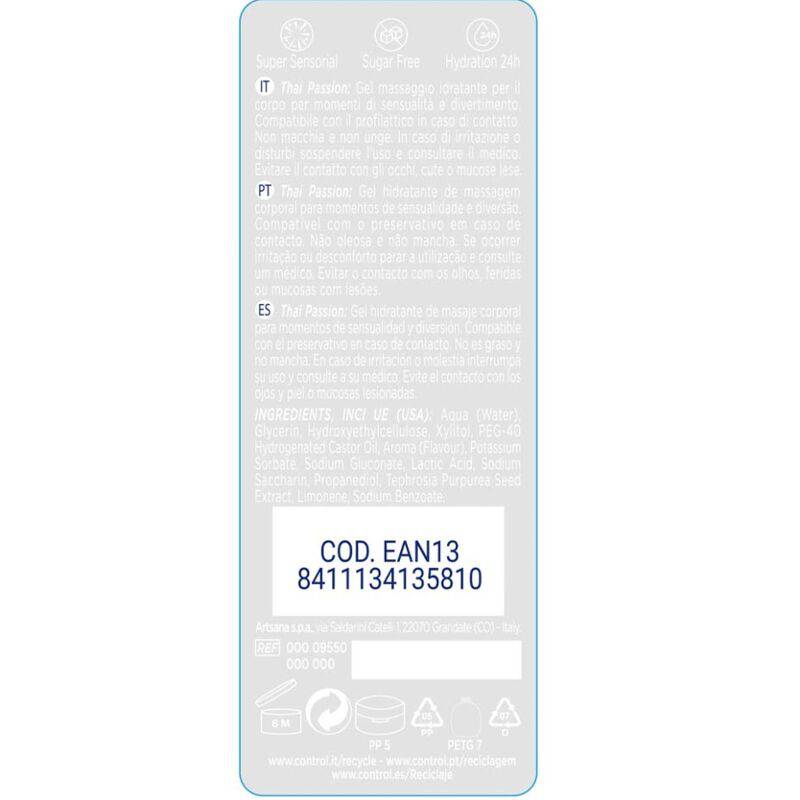 CONTROL - 2 EN 1 MASSAGEM & PRAZER TAILANDÊS PAIXO 200 ML - Toys "n" Us
