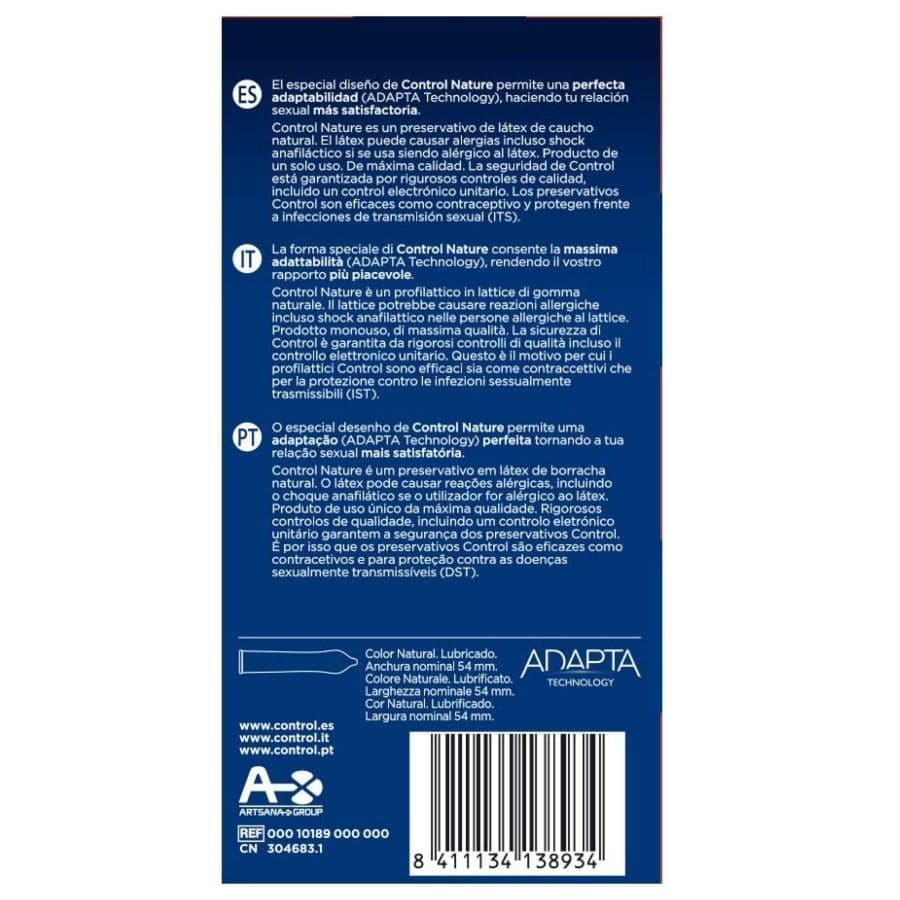 CONTROL - ADAPTA NATURE CONDOMS 24 UNITS - Toys "n" Us