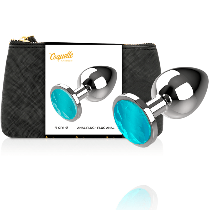 COQUETTE CHIC DESIRE - ANAL PLUG METAL AZUL COR TAMANHO L 4 X 9 CM - Toys "n" Us