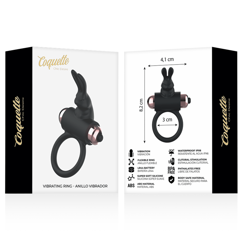 COQUETTE CHIC DESIRE - ANEL COM VIBRADOR PRETO/ OURO - Toys "n" Us