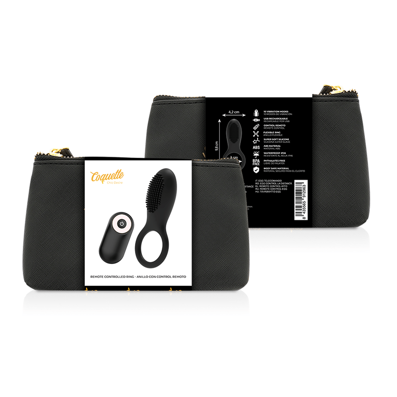 COQUETTE CHIC DESIRE - COCK RING CONTROLE REMOTO RECARREGVEL PRETO/ OURO - Toys "n" Us