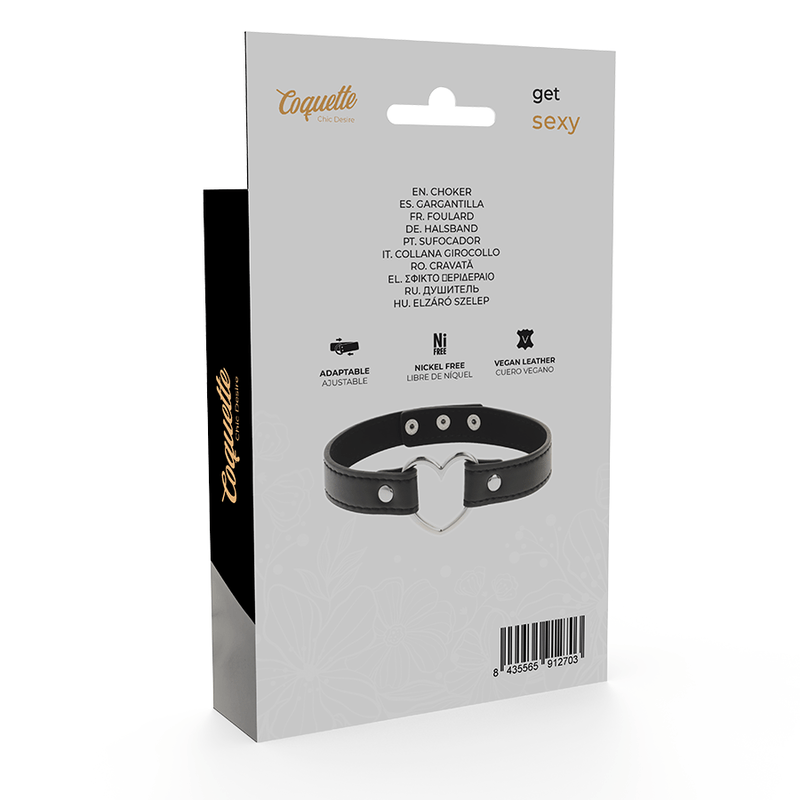 COQUETTE CHIC DESIRE - COLAR DE COURO VEGANO ACESSÓRIO DE CORAO MULHER - Toys "n" Us