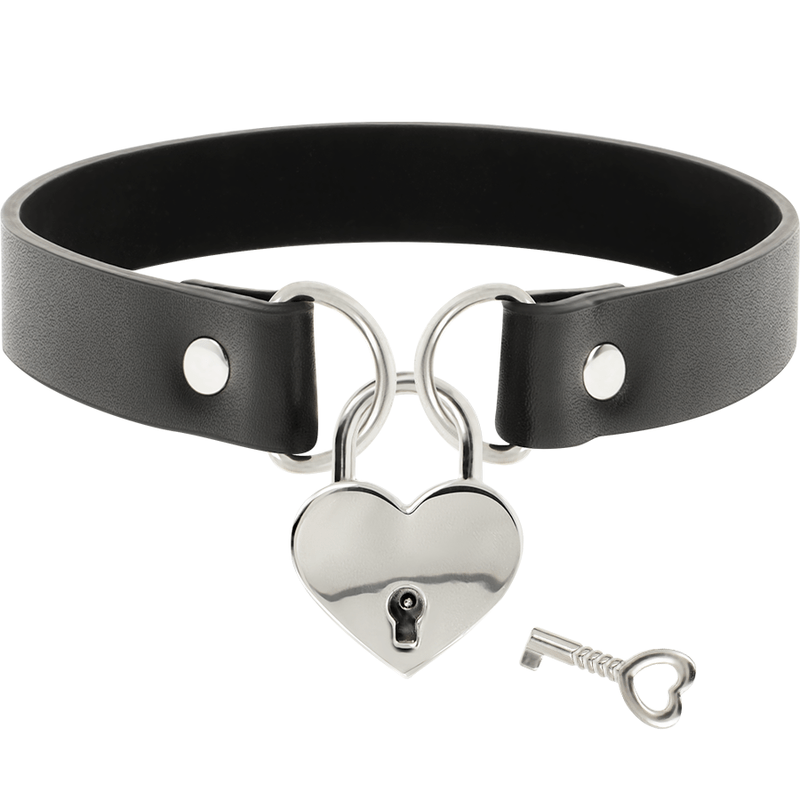 COQUETTE CHIC DESIRE - COLAR DE COURO VEGANO COM ACESSÓRIO DE CORAO COM CHAVE - Toys "n" Us