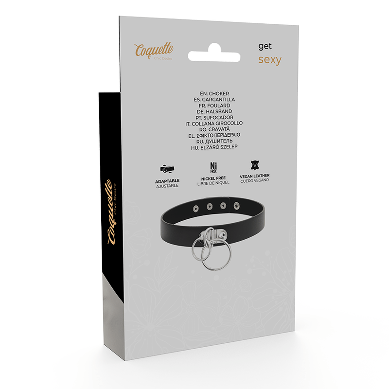 COQUETTE CHIC DESIRE - GARGANTILHA DE COURO VEGANO DE ANEL DUPLO - Toys "n" Us