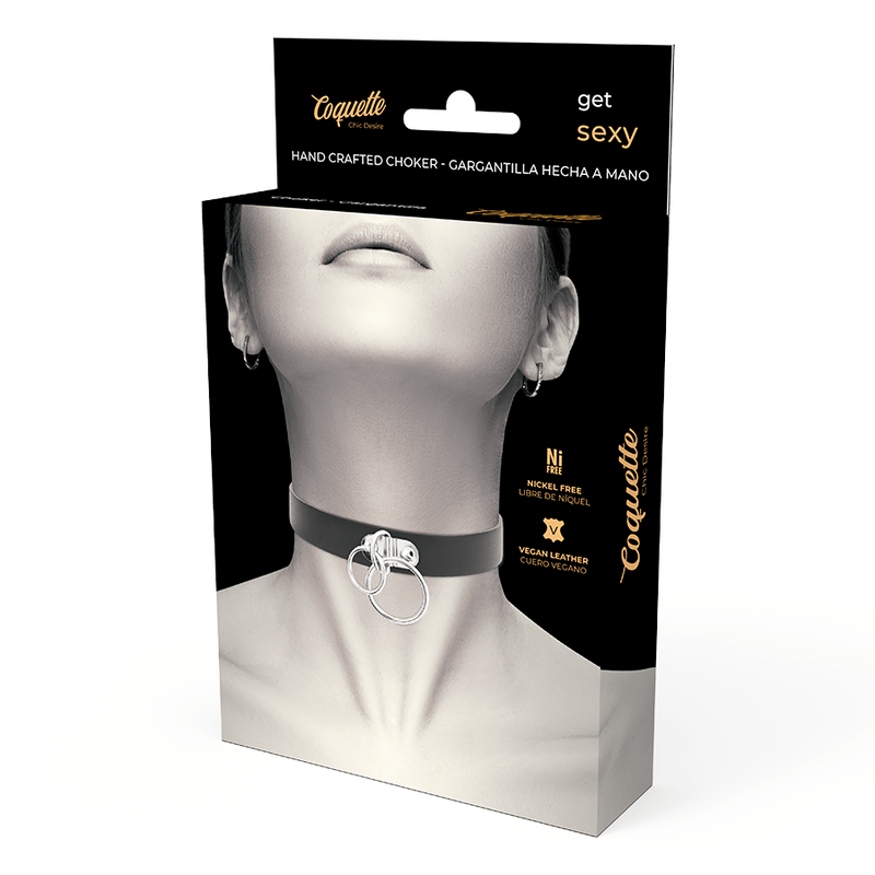 COQUETTE CHIC DESIRE - GARGANTILHA DE COURO VEGANO DE ANEL DUPLO - Toys "n" Us