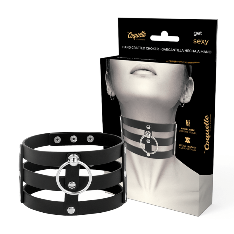 COQUETTE CHIC DESIRE - GARGANTILHA DE COURO VEGANO ESTILO FETISH - Toys "n" Us