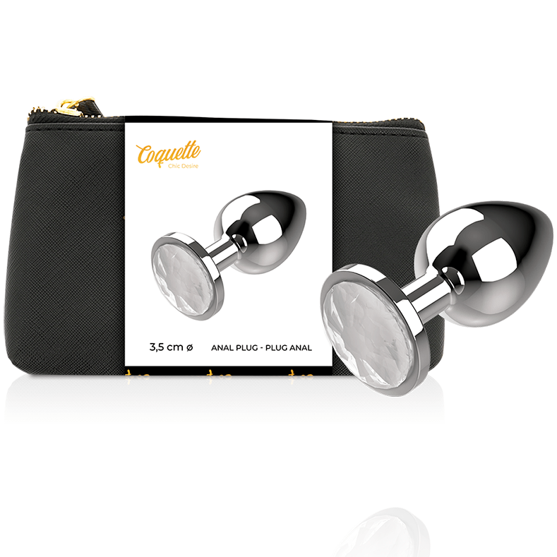 COQUETTE CHIC DESIRE - PLUGUE ANAL METAL COR CLARO TAMANHO M 3.5 X 8 CM - Toys "n" Us