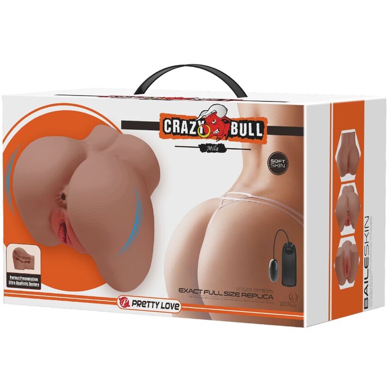 CRAZY BULL - MILA VIBRATOR BUTT WITH REALISTIC VAGINA AND ANUS FLESH CONTROL REMOTO - Toys "n" Us
