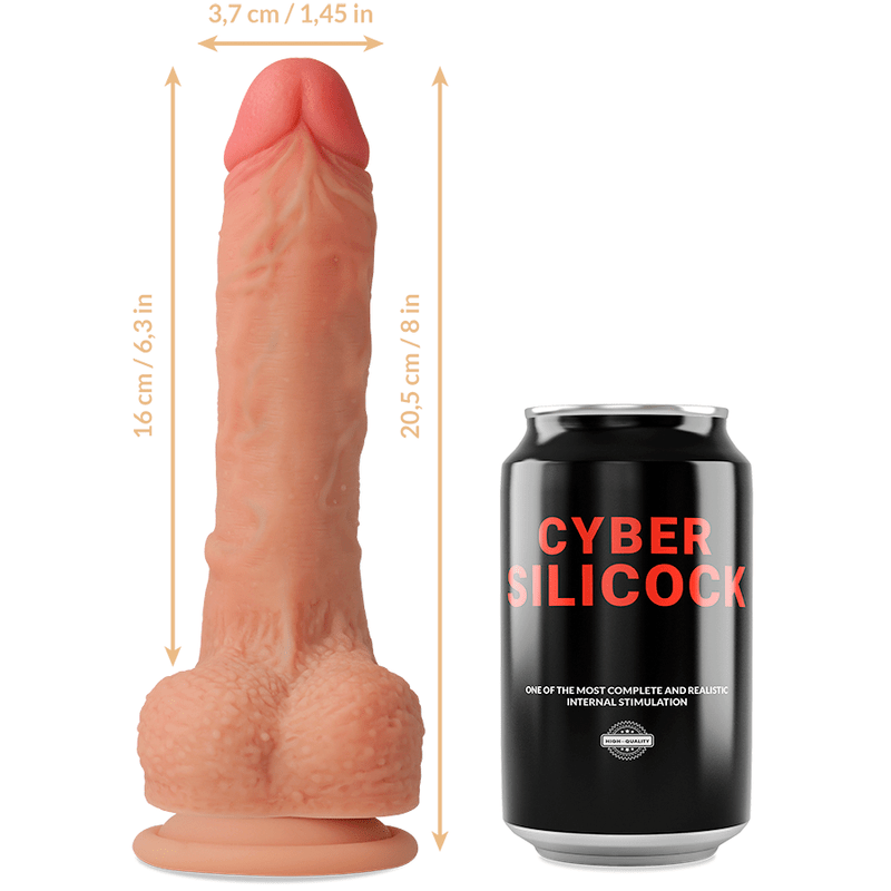 CYBER SILICOCK - STRAP - ON CONNOR LIQUID SILICONE WITH 3 RINGS FREE 20.5 CM - O - 3.7 CM - Toys "n" Us