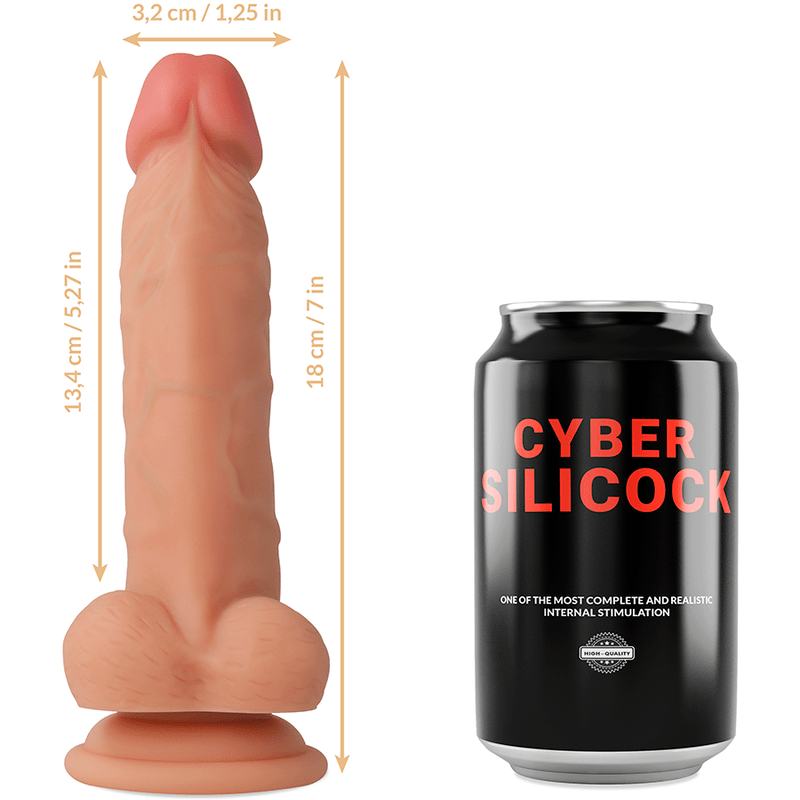 CYBER SILICOCK - STRAP - ON JUDE LIQUID SILICONE WITH 3 RINGS FREE 18 CM - O - 3.2 CM - Toys "n" Us