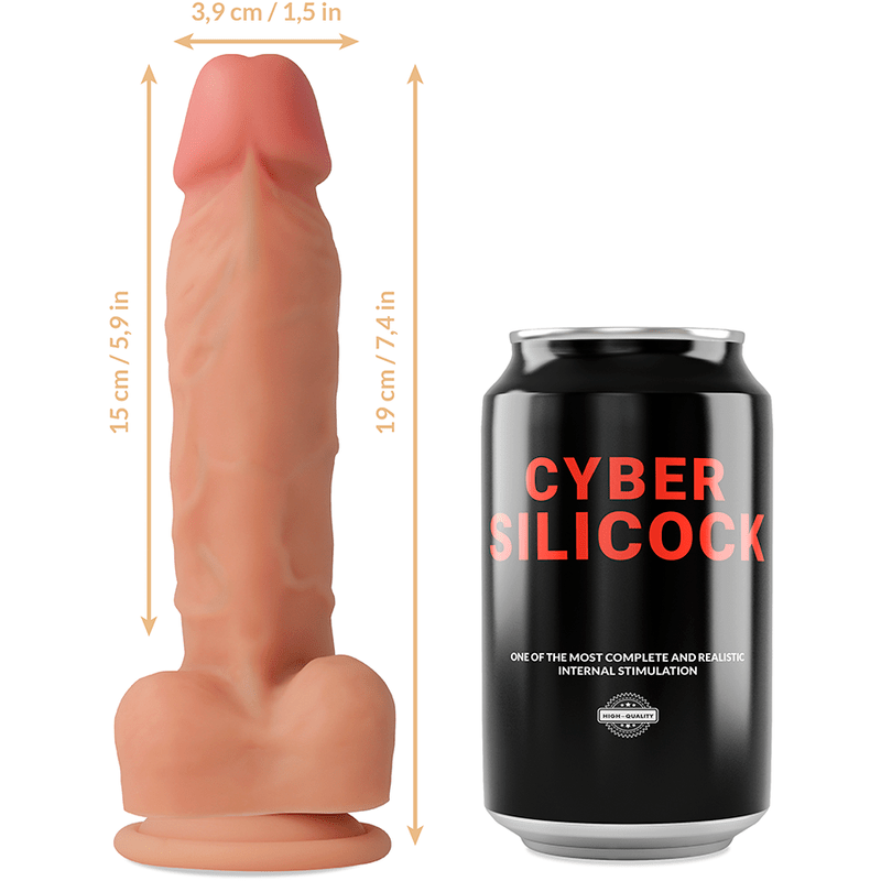 CYBER SILICOCK - STRAP - ON LIQUID SILICONE OLIVER WITH 3 RINGS FREE 19 CM - O - 3.9 CM - Toys "n" Us