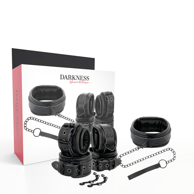 DARKNESS - ALGEMAS E COLAR DE COURO PRETO - Toys "n" Us