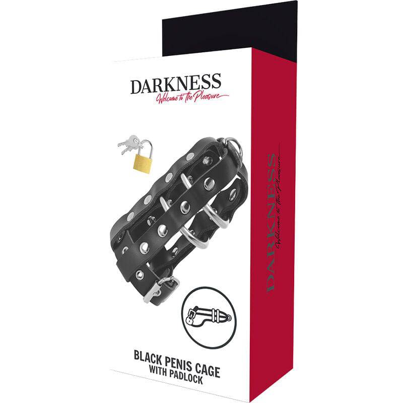 DARKNESS - GAIOLA DE CASTIDADE DE COURO COM FECHADURA - Toys "n" Us