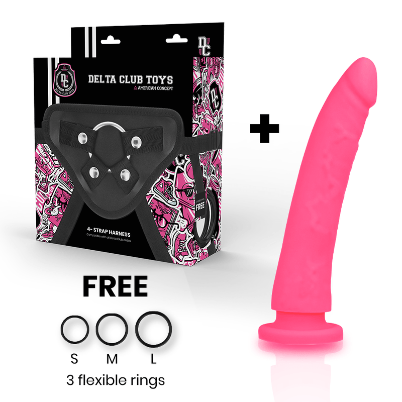 DELTA CLUB - TOYS HARNESS + DONG PINK SILICONE 17 CM - O - 3 CM - Toys "n" Us