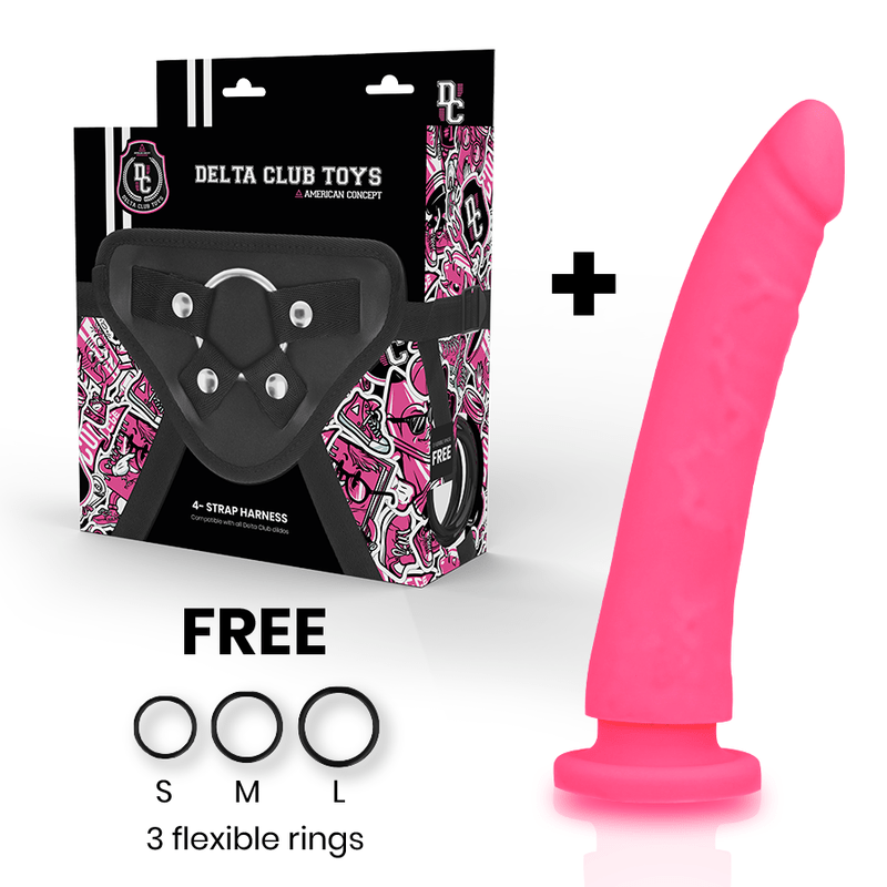 DELTA CLUB - TOYS HARNESS + DONG PINK SILICONE 20 CM - O - 4 CM - Toys "n" Us