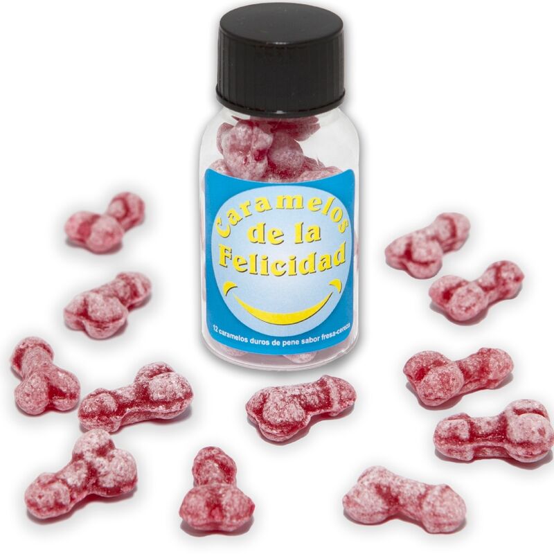 DIABLO PICANTE - JAR OF 12 STRAWBERRY/CHERRY HAPPY PENIS - SHAPED CANDIES - Toys "n" Us