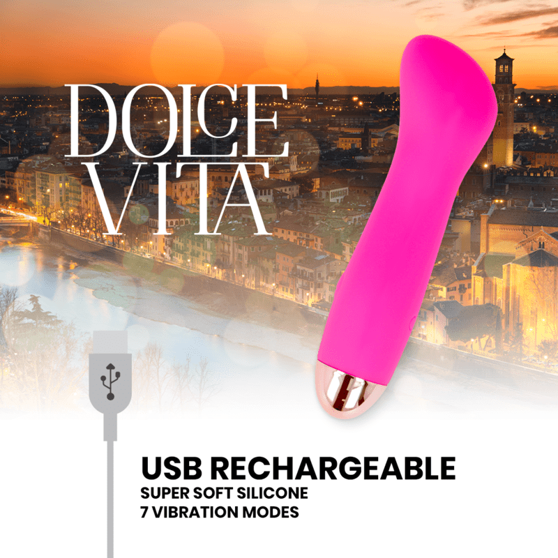 DOLCE VITA - VIBRADOR RECARREGÁVEL UM PINK 7 VELOCIDADE - Toys "n" Us