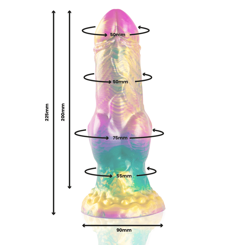 EPIC - IRIS DILDO COM TESTÍCULOS DE PRAZER ARCO - ÍRIS - Toys "n" Us