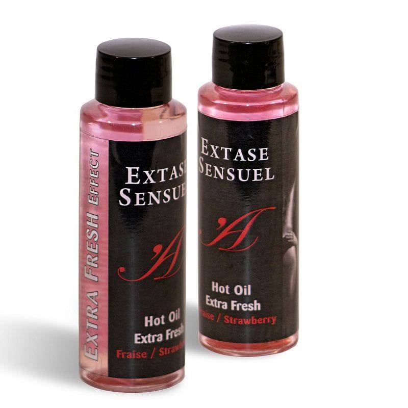 EXTASE SENSUAL - ÓLEO DE MASSAGEM COM EFEITO MORANGO EXTRA FRESCO 100 ML - Toys "n" Us