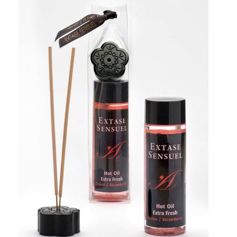EXTASE SENSUAL - ÓLEO DE MASSAGEM COM EFEITO MORANGO EXTRA FRESCO 100 ML - Toys "n" Us