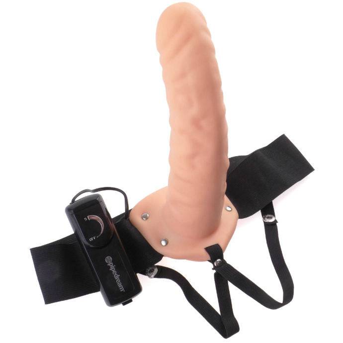 FETISH FANTASY SERIES - 19 CM VIBRATÓRIO OCO STRAP - ON MARROM - Toys "n" Us