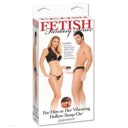 FETISH FANTASY SERIES - ARNÊS VIBRADOR OCO PARA ELE E ELA NATURAL 14CM - Toys "n" Us
