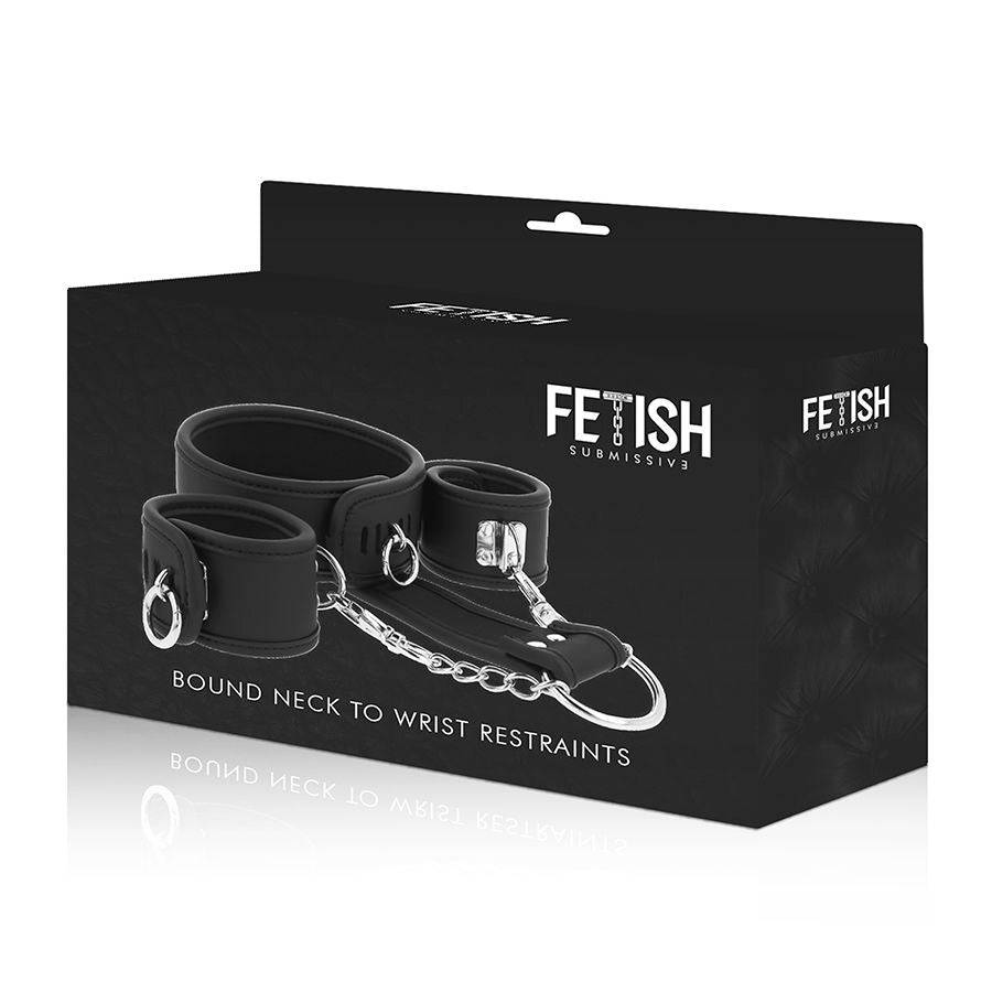 FETISH SUBMISSIVE - COLAR E ALGEMAS DE COURO VEGANO COM FORRO DE NOPRENE - Toys "n" Us