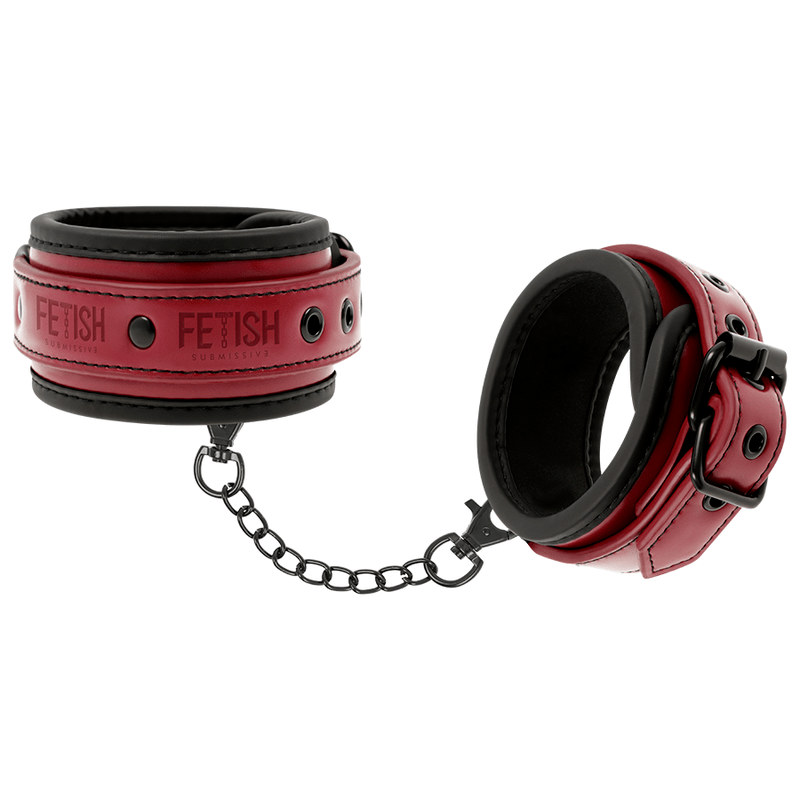 FETISH SUBMISSIVE DARK ROOM - ALGEMAS DE TORNOZELO DE COURO VEGANO COM FORRO DE NEOPRENE - Toys "n" Us