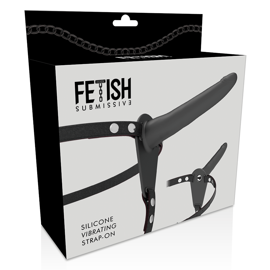 FETISH SUBMISSIVE HARNESS - VIBRADOR DE SILICONE PRETO 15 CM - Toys "n" Us