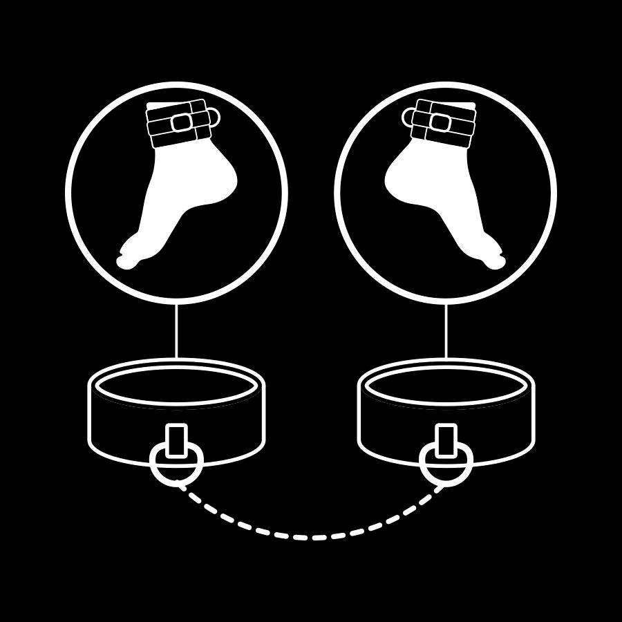 FETISH SUBMISSIVE - PUNHOS DE TORNOZELO DE COURO VEGANO COM FORRO DE NOPRENE - Toys "n" Us