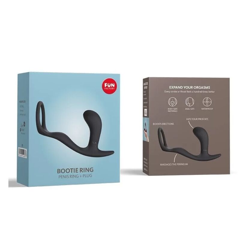 FUN FACTORY - BOOTIE RING LOVERING COM BUTT PLUG SLATE - Toys "n" Us