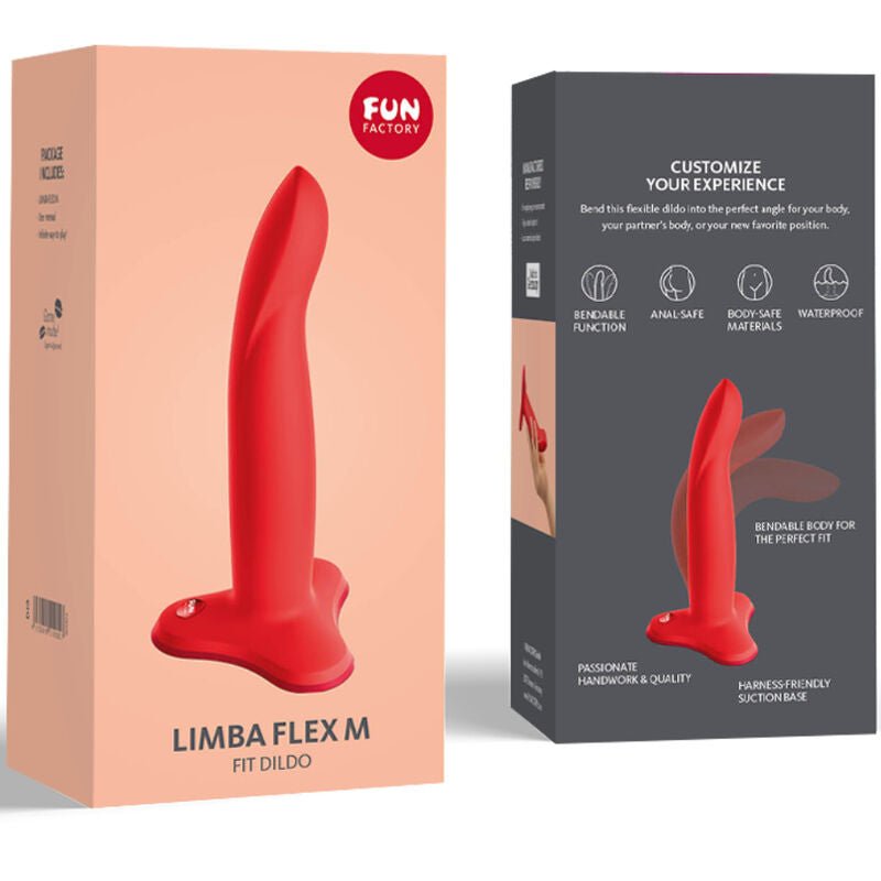 FUN FACTORY - LIMBA DILDO FLEXÍVEL VERMELHO TAMANHO M - Toys "n" Us