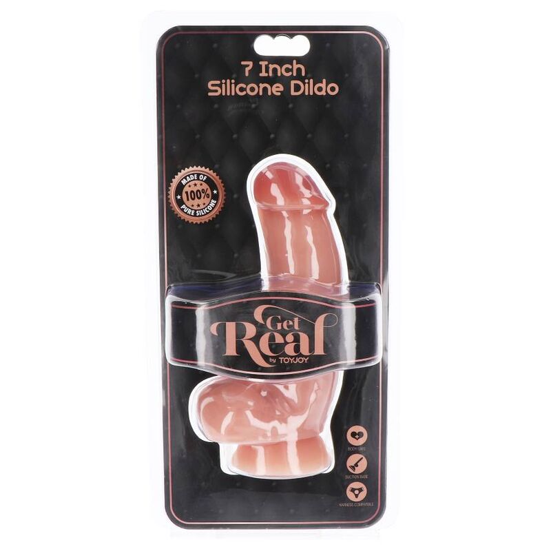 GET REAL - DILDO DE SILICONE 18 CM W BOLAS PELE - Toys "n" Us