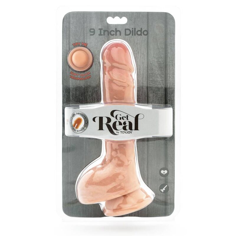 GET REAL - DILDO DUAL DENSITY 25,5 CM BOLAS PELE - Toys "n" Us