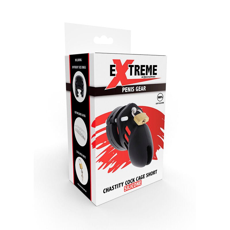 HIDDEN DESIRE - EXTREME CHASTITY COCK CAGE SILICONE SIZE S BLACK - Toys "n" Us