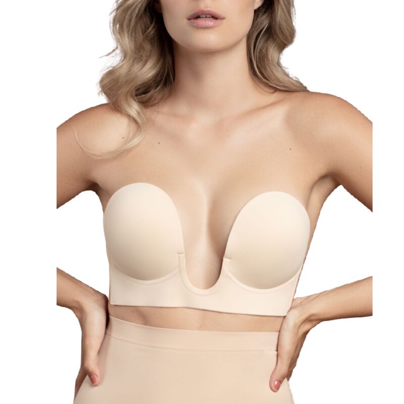 BYE-BRA - SUJETADOR SIN ASAS FORMA U COPA E BEIGE