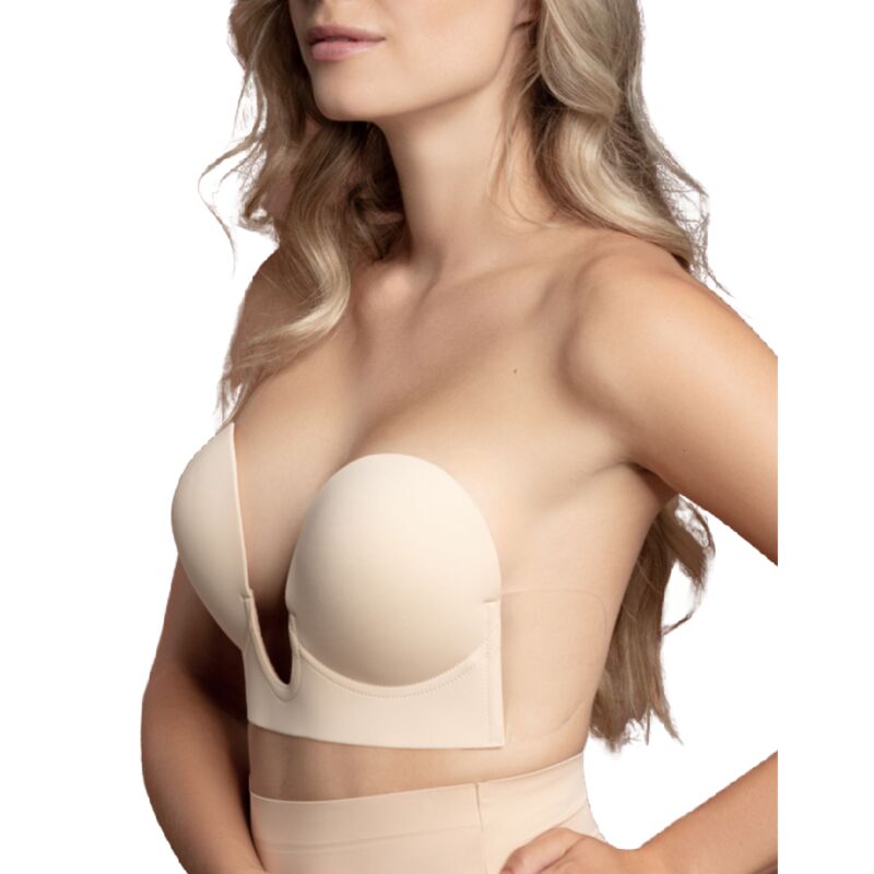 BYE-BRA - SUJETADOR SIN ASAS FORMA U COPA E BEIGE